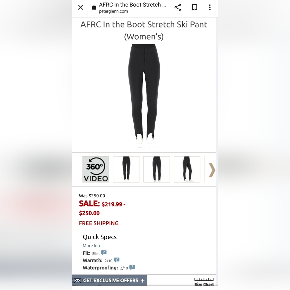 AFRC In Boot Stretch Ski Pants